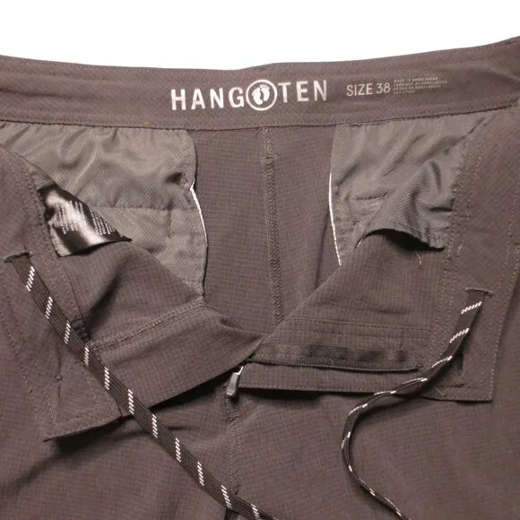 HANG TEN mens HYBRID shorts DARK GRAY summer SURFER quick dry SIZE 38 - Picture 6 of 11